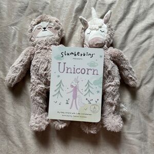Slumberkins original size unicorn and slumber sloth